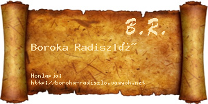 Boroka Radiszló névjegykártya